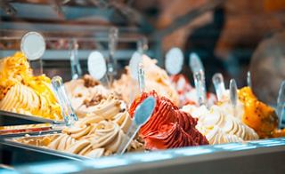 A vibrant selection of ice cream flavours in a bar setting ready to delight guests onboard | MSC Cruises