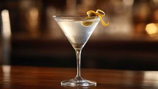 A refreshing martini cocktail garnished with an olive and orange zest, enjoyed at the Armonia Lounge | MSC Cruises