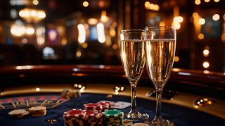 Elegant champagne flutes stand ready for enjoyment at the Royal Palm Casino on MSC Splendida | MSC Cruises