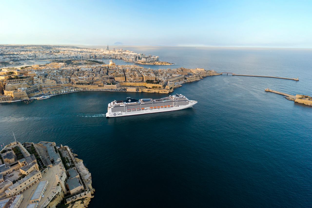 MSC Magnifica sails on the beautiful blue sea near Malta | MSC Cruises