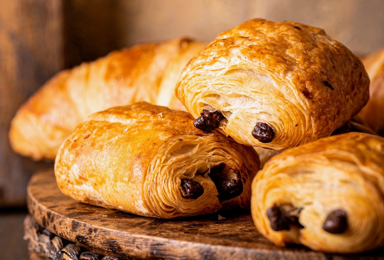 Delicious chocolate pastry bun for breakfast on board MSC Cruises