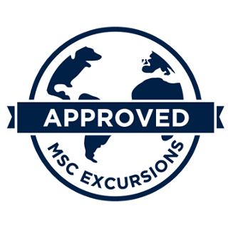 Approved seal for MSC Cruises excursions featuring a globe design | MSC Cruises