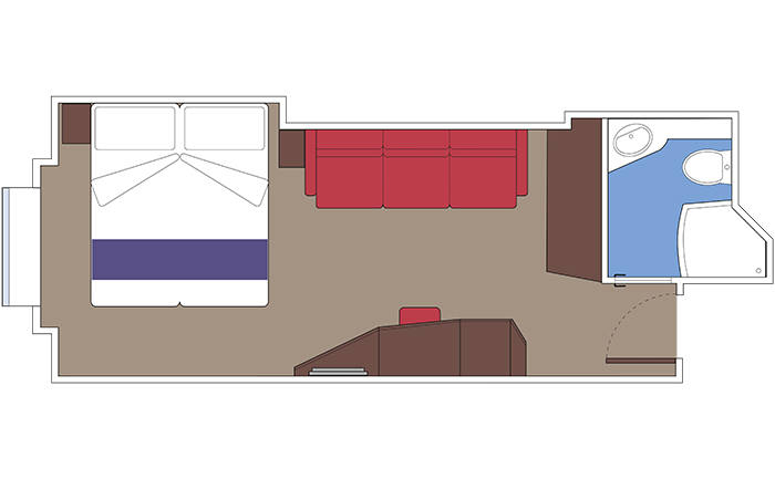 Spacious cabin with ocean view, perfect for relaxation and comfort | MSC Cruises