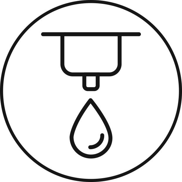 Icon of a tap with a drop of water, symbolizing the option to refill | MSC Cruises