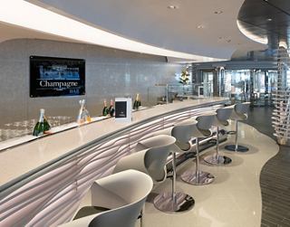 The modern bar offers a cozy atmosphere for enjoying champagne and conversations | MSC Cruises