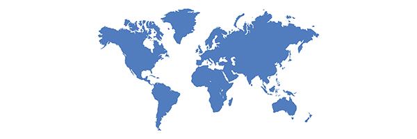 Light blue world map with marked continents and oceans | MSC Cruises